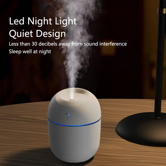 250ML Mini Aroma Essential Oil Diffuser: Home, Car, USB, Ultrasonic Mist Maker with Romantic LED Night Lamp - LoftShop