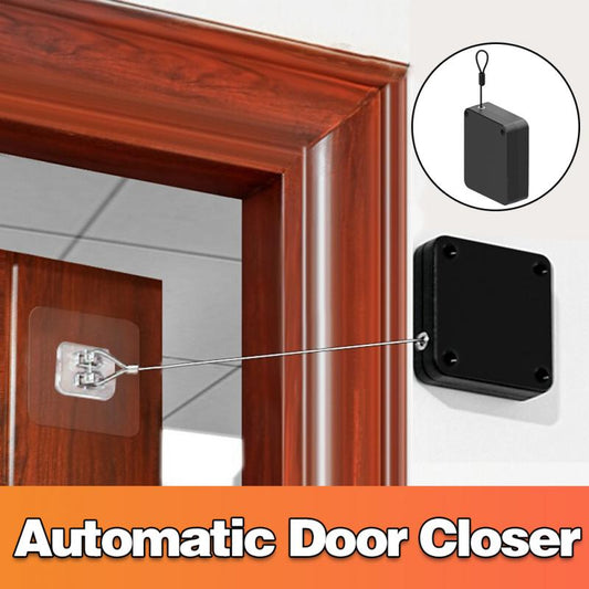 Automatic Sensor Door Closer: Portable Stainless Steel Punch-Free Multifunctional Surface Door Stopper - LoftShop
