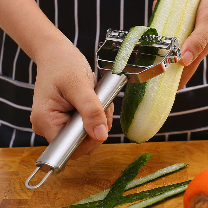 Stainless Steel Multifunctional Kitchen Peeler: Durable Vegetable and Fruit Slicer/Shredder - LoftShop