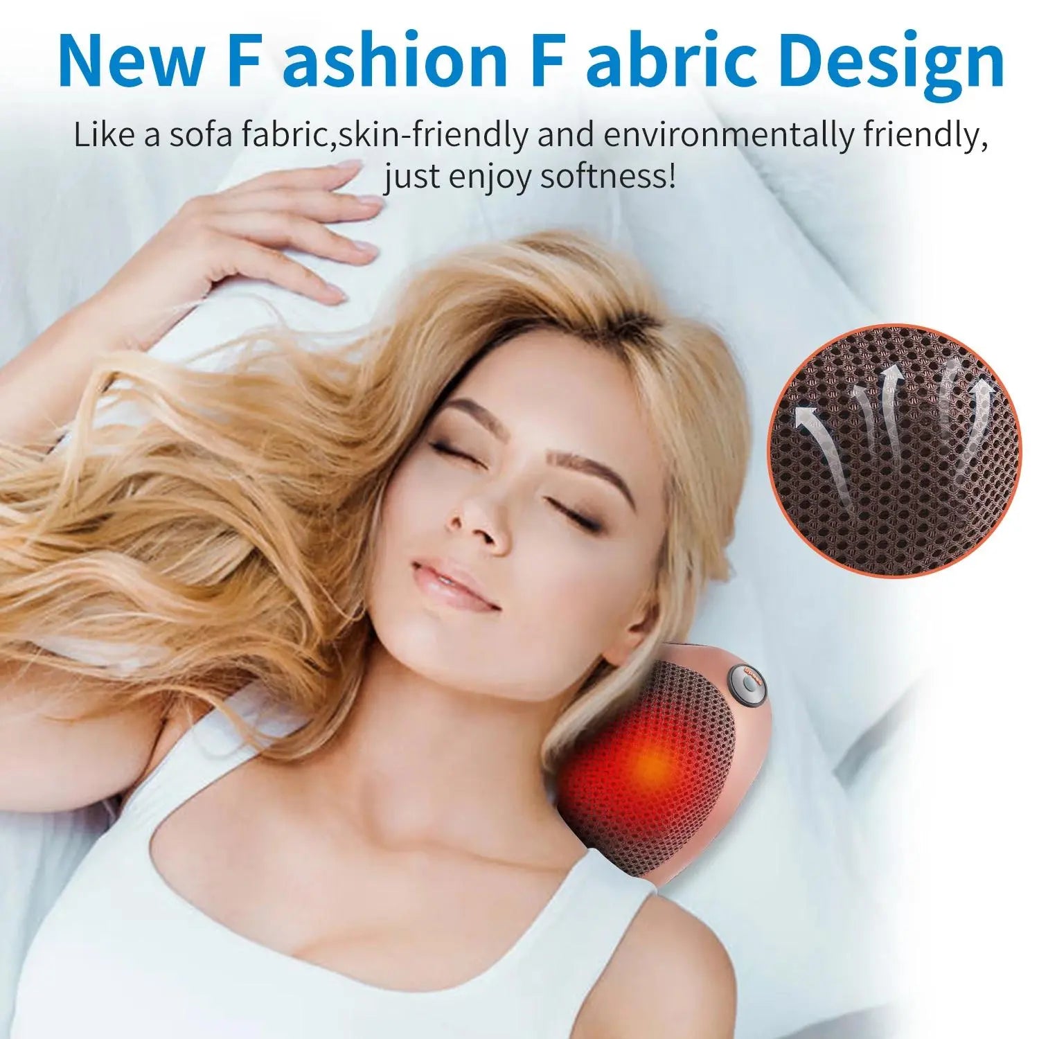 Electric Massage Pillow - Shiatsu heating kneading, dual-speed technology for head, neck, and body. Portable, rechargeable, and versatile. Say goodbye to stress and tension.