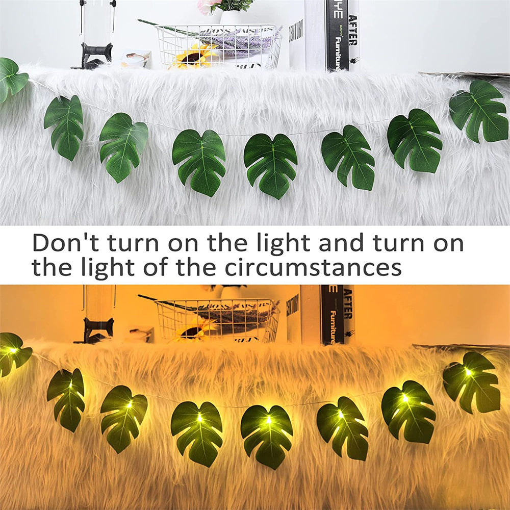 Premium LED Garland Light String with Fairy Lights and Artificial Leaves: Perfect for Indoor and Outdoor Decor - LoftShop